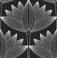 Lotus Art Deco, Black and White tapet