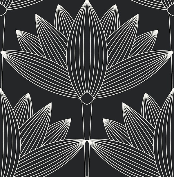 Lotus Art Deco, Black and White
