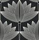 Lotus Art Deco, Black and White, Smaller