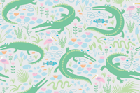 American Alligators and Roseate Spoonbills tapete