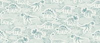 Dinosaur Fossils - Elephant grey on cream papiers peint