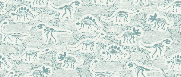 Dinosaur Fossils - Elephant grey on cream