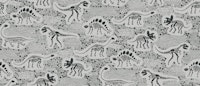 Dinosaur Fossils - Black on grey - large papiers peint
