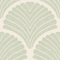 Coastal Seashells scallops in muted mint wallpaper