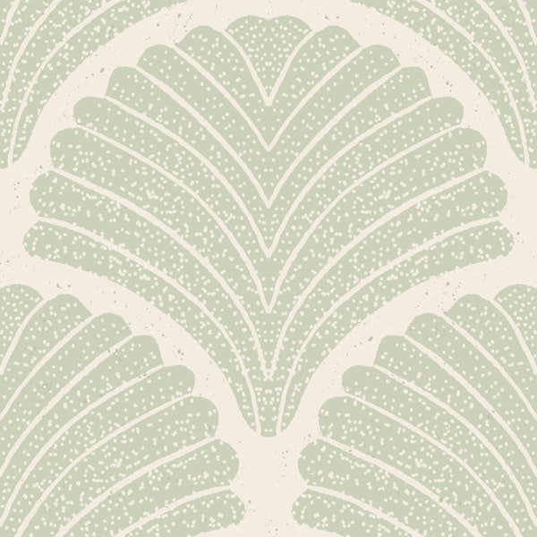 Coastal Seashells scallops in muted mint