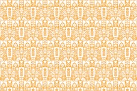 Swedish Folk Art Mid-Century Modern Yellow tapete