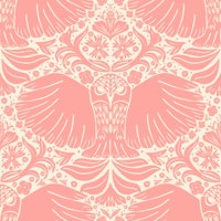 Blush Pink block printing owls tapetit