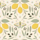 Mediterranean lemons olives butterflies cream