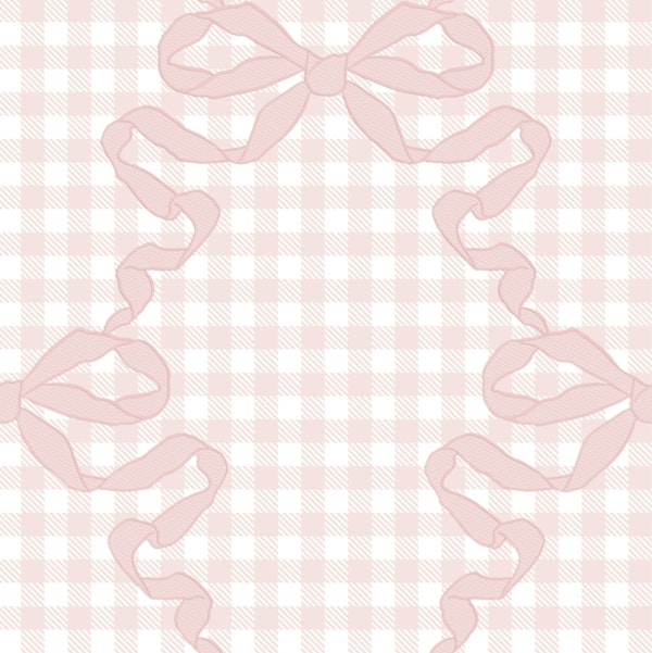 Princess Ribbons On Grid Pink And White