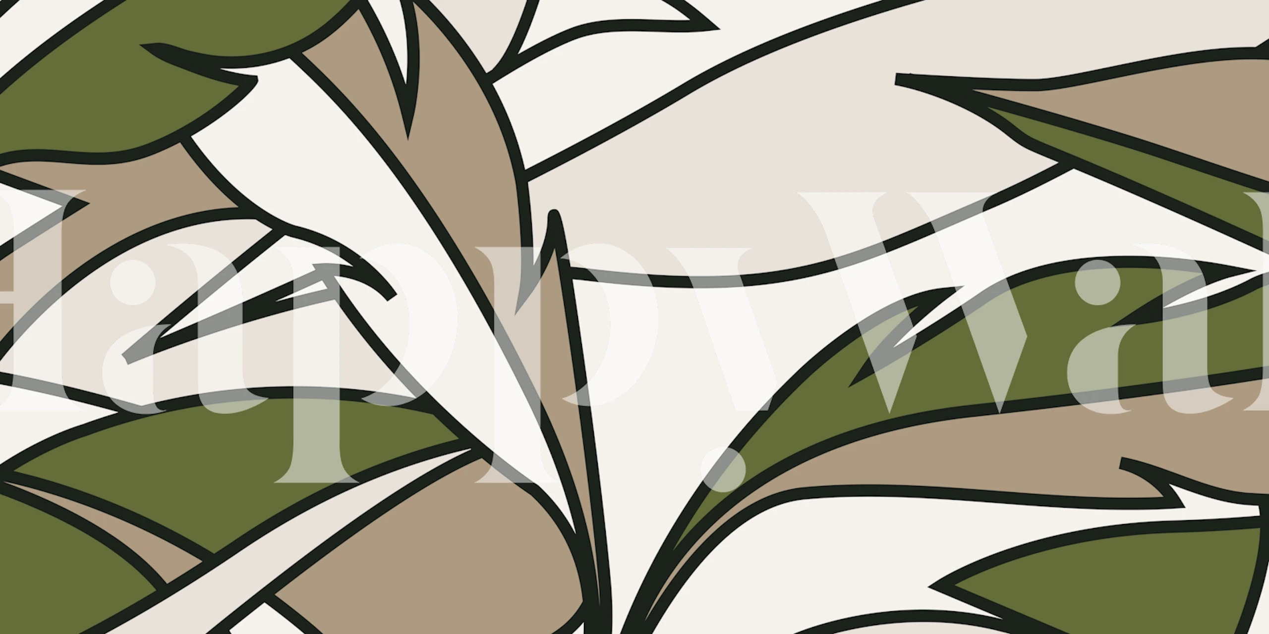 Papel pintado Luxury Green con diseño de hojas