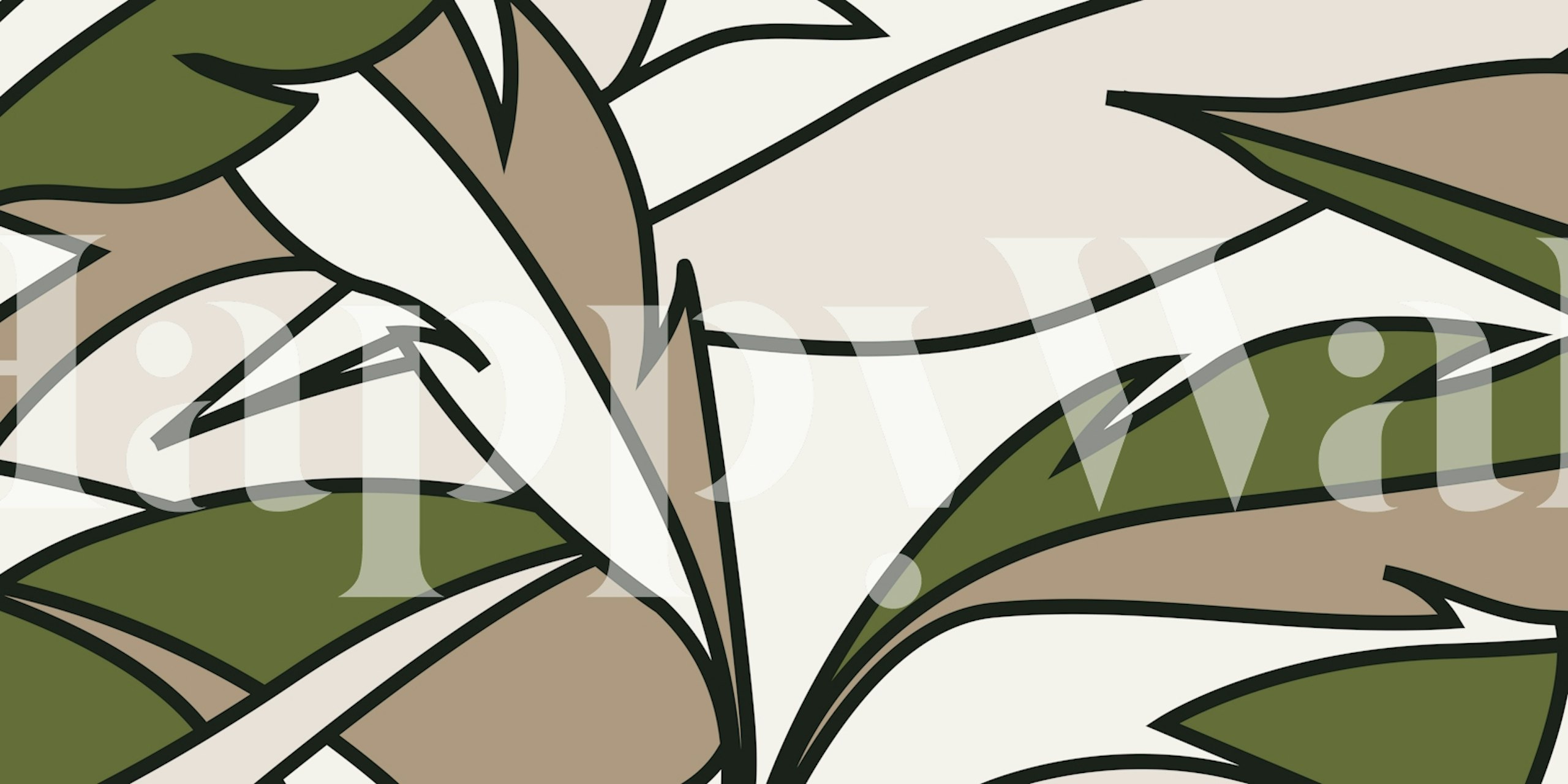 Luxury Green wallpaper with leafy design