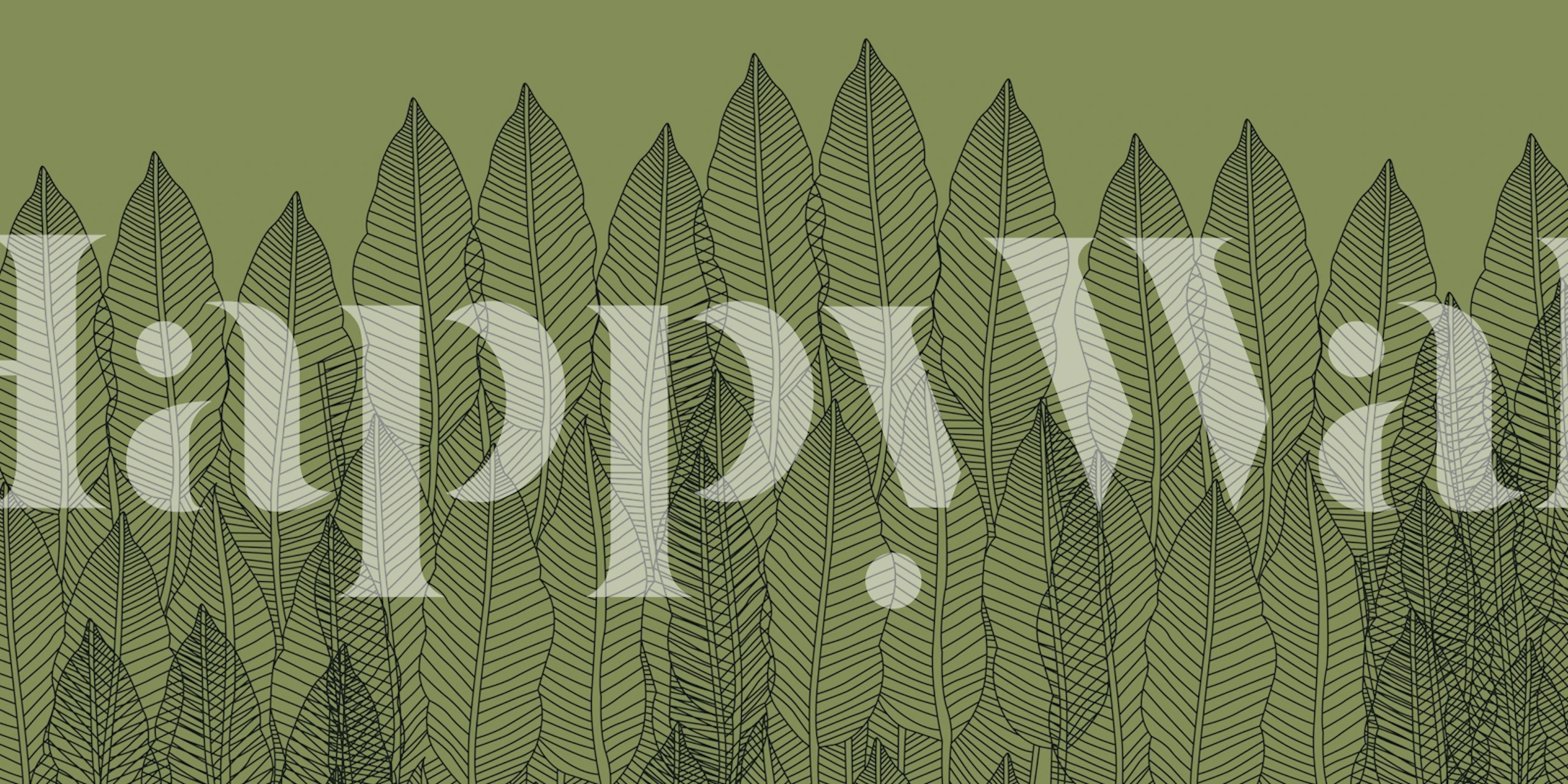 Green leaf pattern on light green background wallpaper