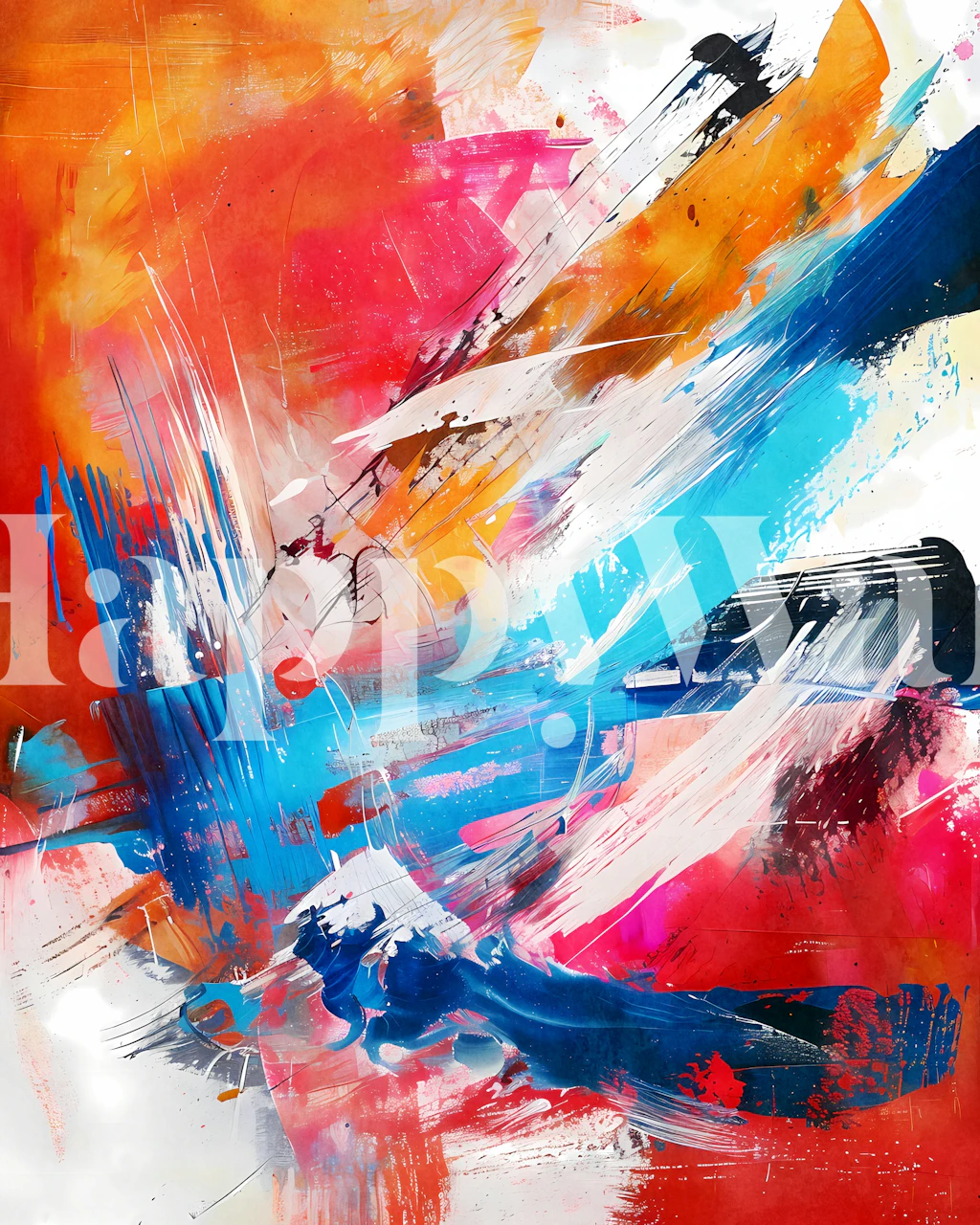 Colorful Brushstrokes 5 wallpaper in a room