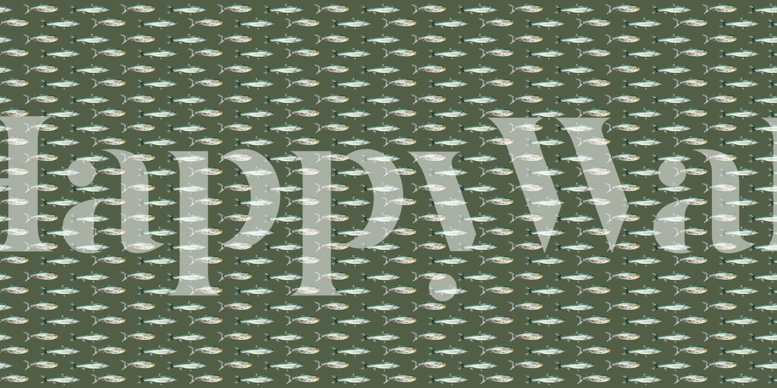 Green fish pattern wallpaper featuring various fish designs