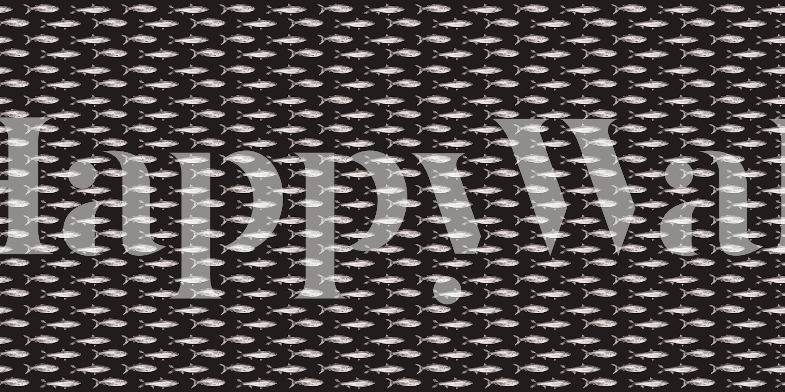Black fish pattern design on a dark background wallpaper