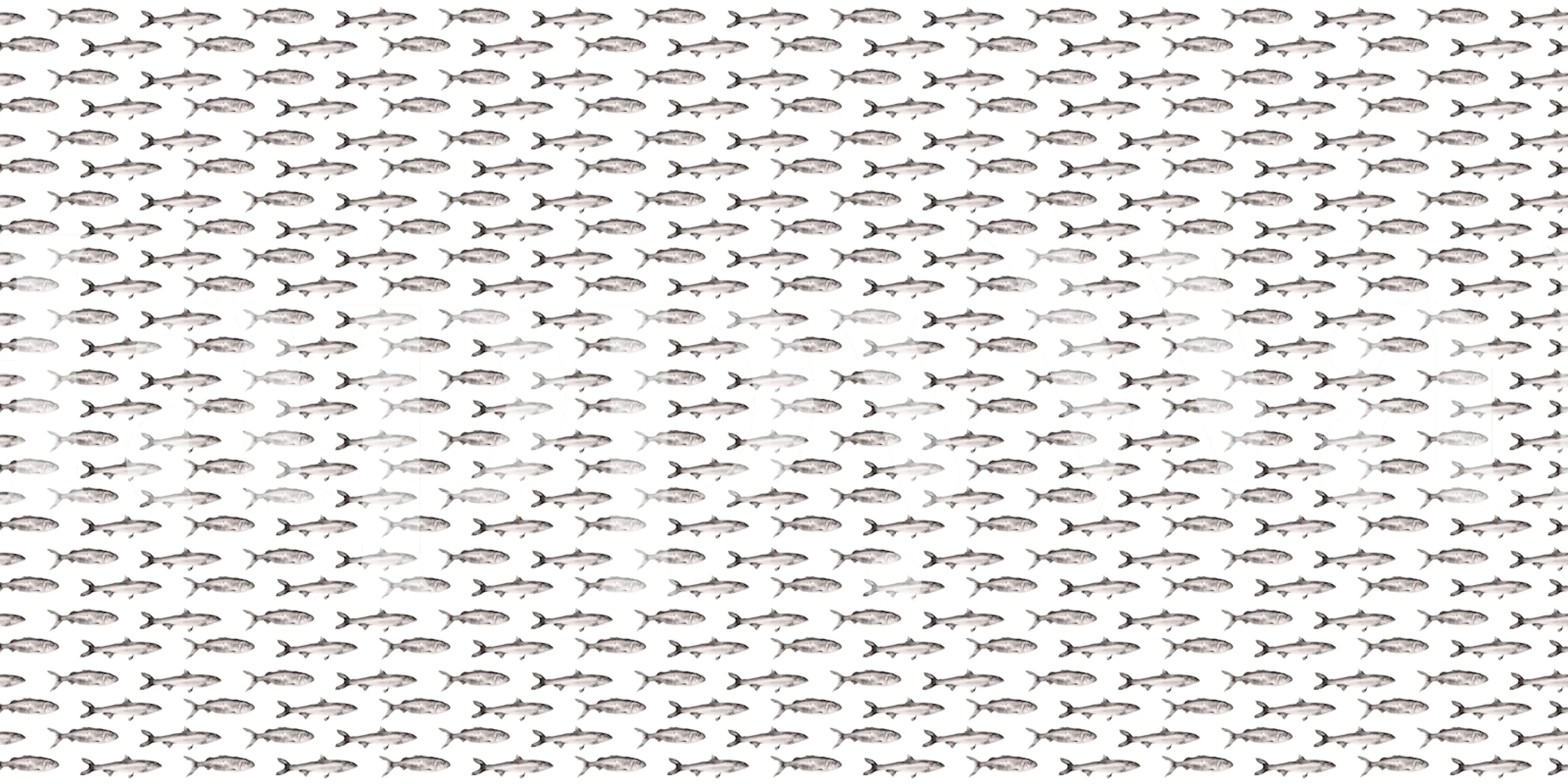 Fish Ocean White wallpaper in a room setting