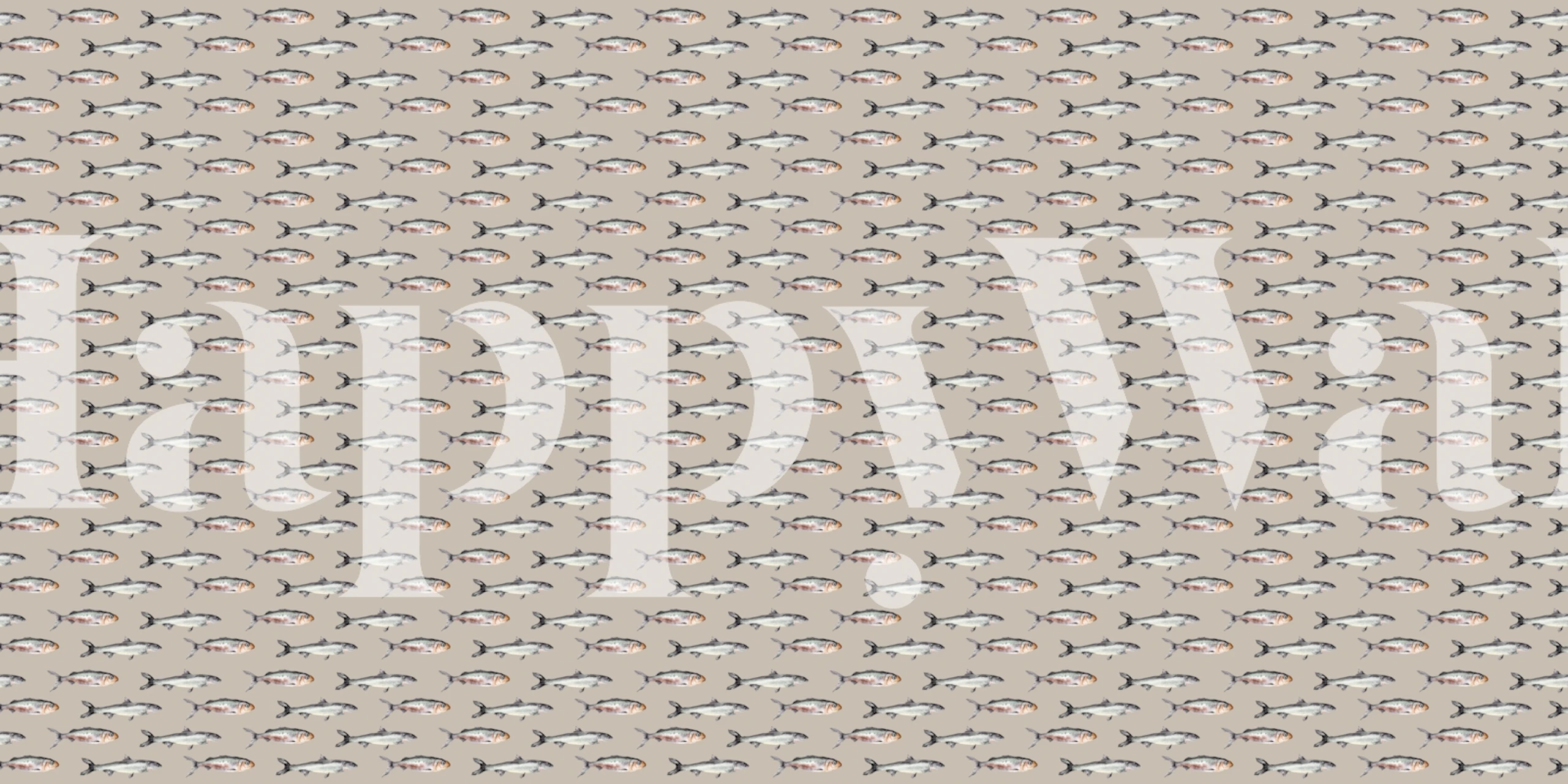 Ocean-themed fish pattern on a beige background wallpaper