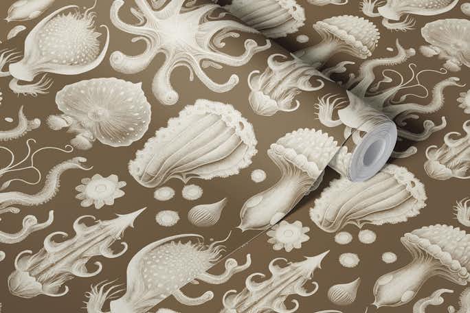 Strange Mollusks Toile de Jouy - Tobaccowallpaper roll