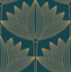Lotus Art Deco, Deep Teal, Smaller