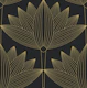 Lotus Art Deco, Black and Gold