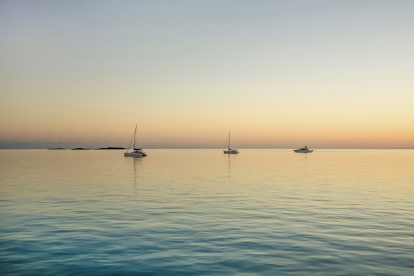 Bahamas Sunset Sailboats