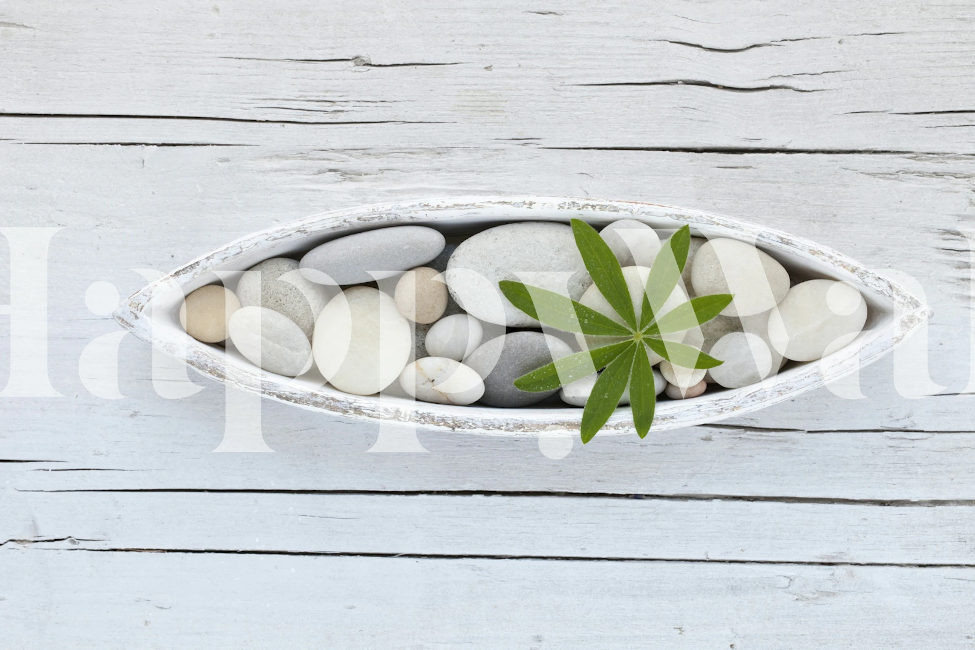 Zen Style Pebble Tapete in einem Raum