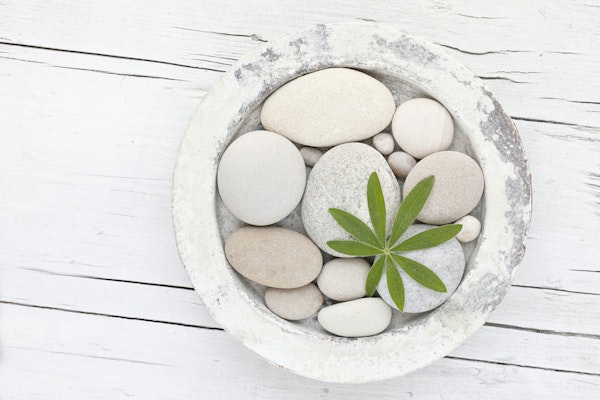 Zen Style Still Life Pebble And Leaf
