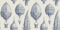 Fanciful Balloons - Delft Blue carta da parati