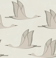 Flying birds - beige, cream papiers peint