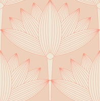 Lotus Art Deco, Peach Pink papiers peint