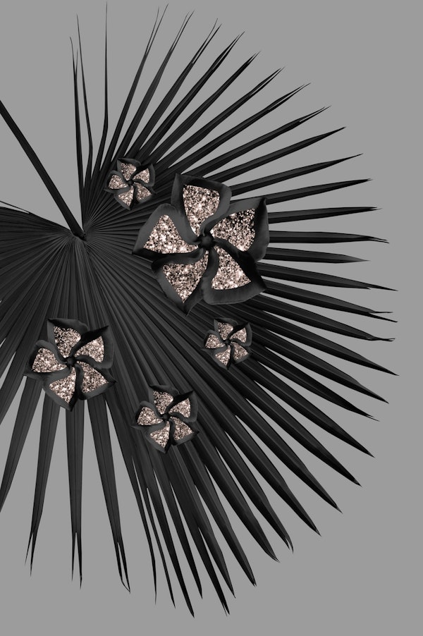 Fan Palm Floral Glitter Glam 2