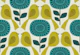 Geometric flowers and birds - teal light