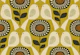 Geometric flowers and birds - greenish yellow