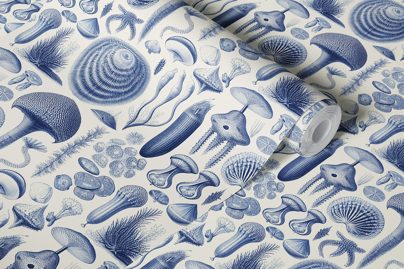 Woodland Elements - Delft Blue wallpaper roll