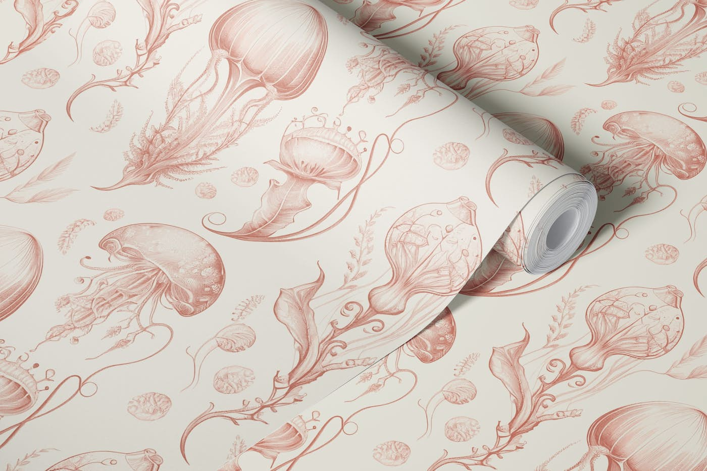 Fantastic Jellyfish - Peaches & Cream wallpaper roll