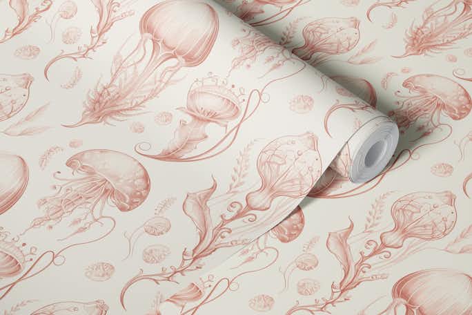 Fantastic Jellyfish - Peaches & Creamwallpaper roll