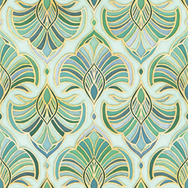Jade Enamel Art Deco Fans
