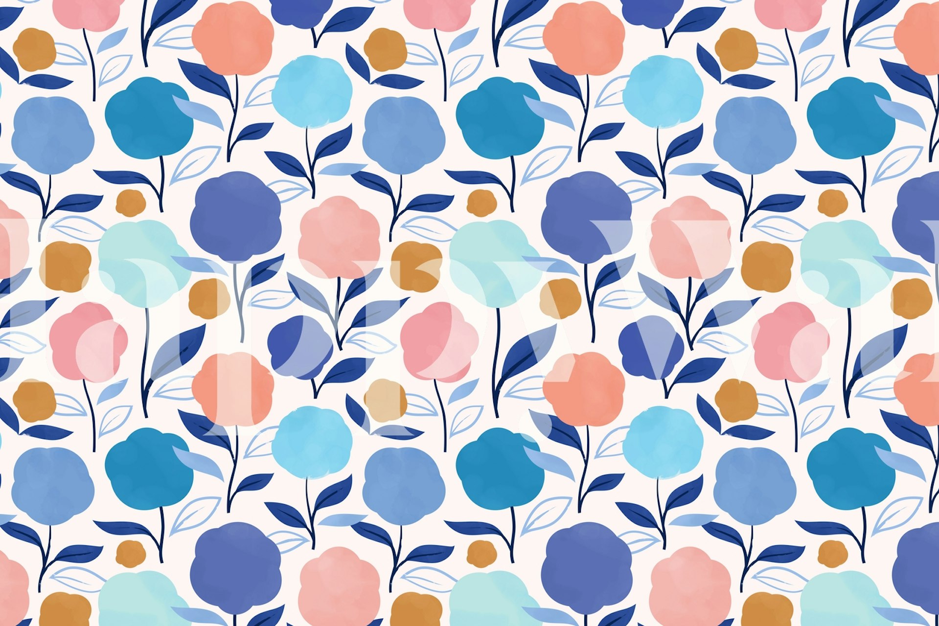 Lollipop Flowers wallpaper displayed in a room