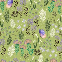 Butterfly Meadow Green tapeta