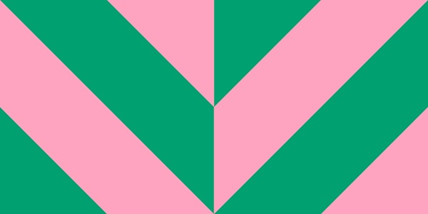 Bold Chevron Diagonal Stripes Pink and Green