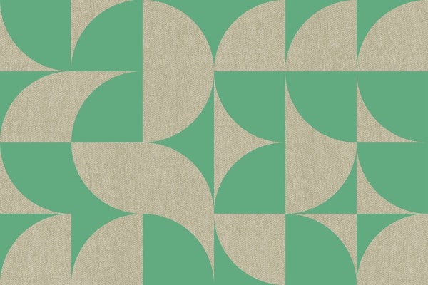 Mid-Century Muted Geo Green Beige