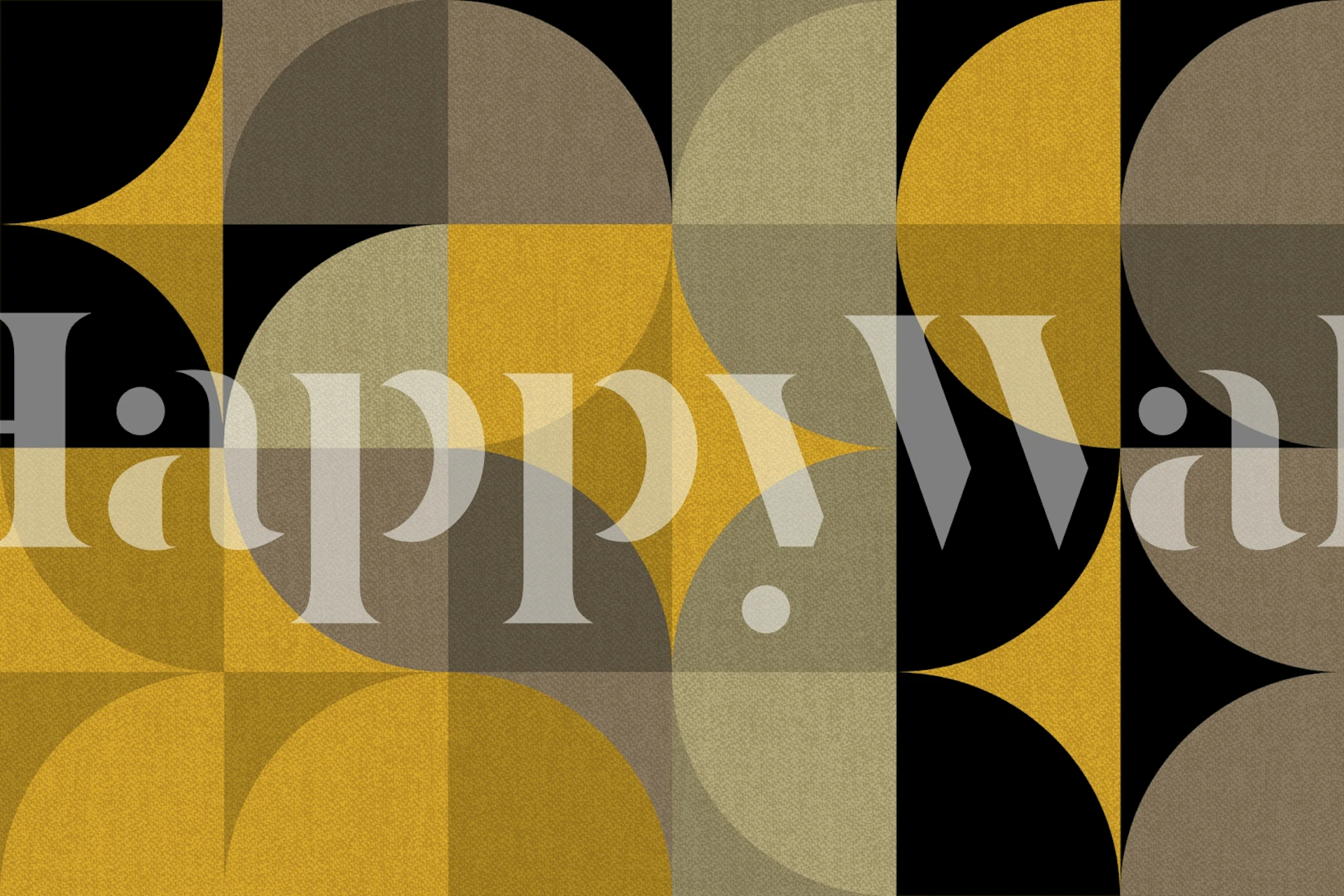 Geometric shapes in yellow, black, and gray tones wallpaper