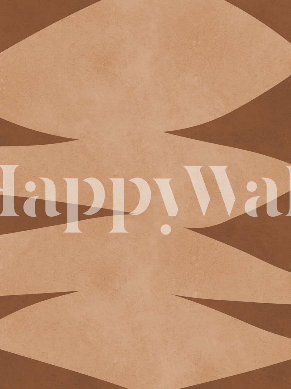 Abstrakt veggmaleri med geometrisk mønster i terrakotta