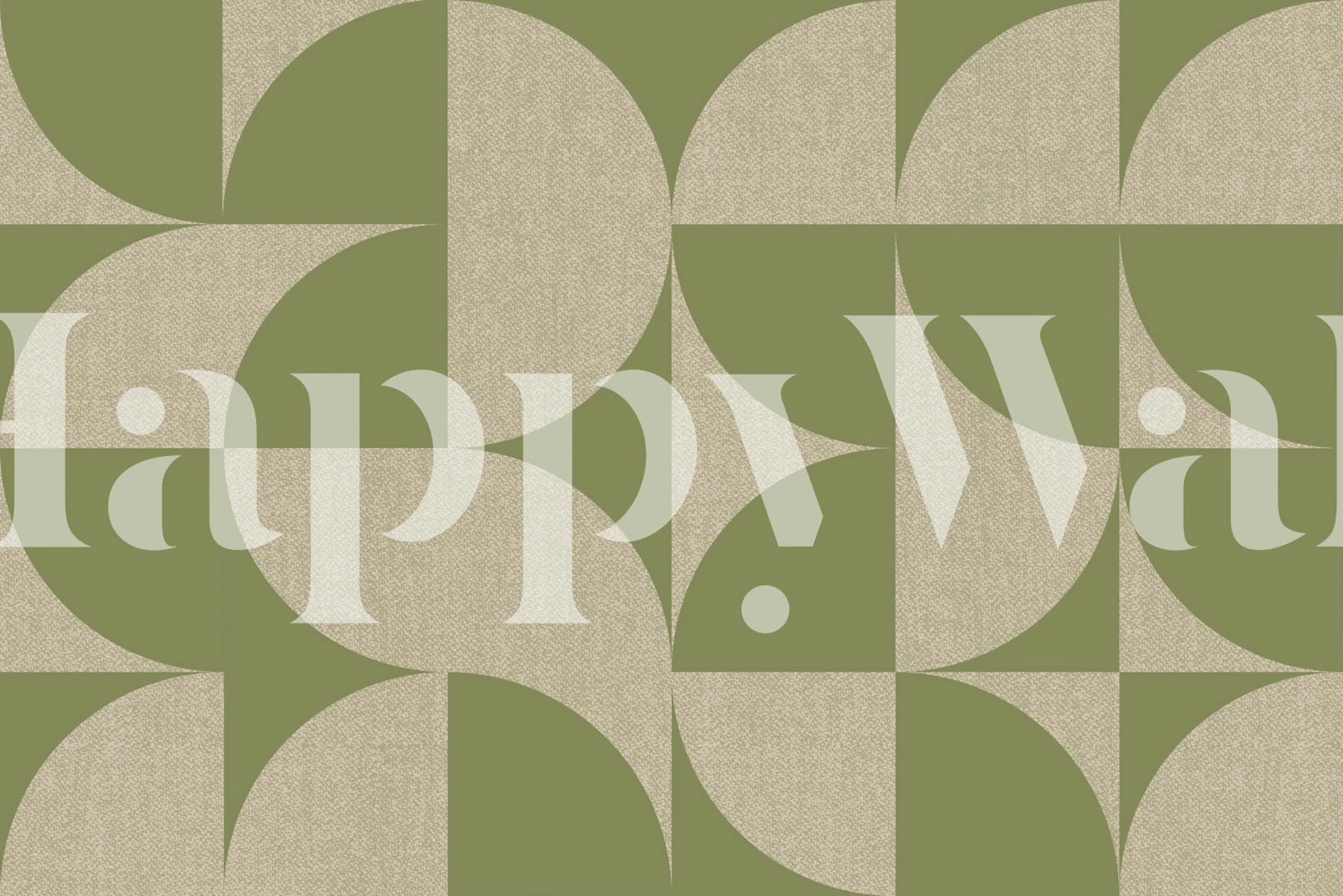 Wyciszona fototapeta Scandi Geo Sage z połowy stulecia z geometrycznymi wzorami w uspokajających odcieniach zieleni