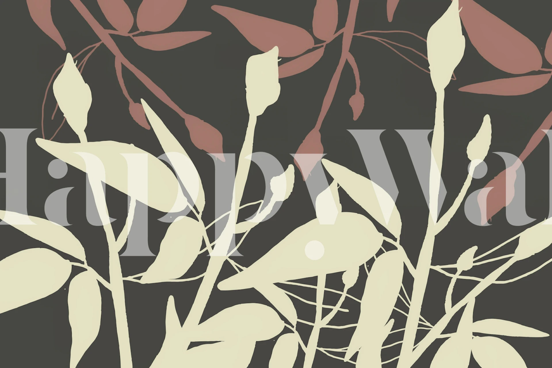 Neutral California Flowers tapet i et rum