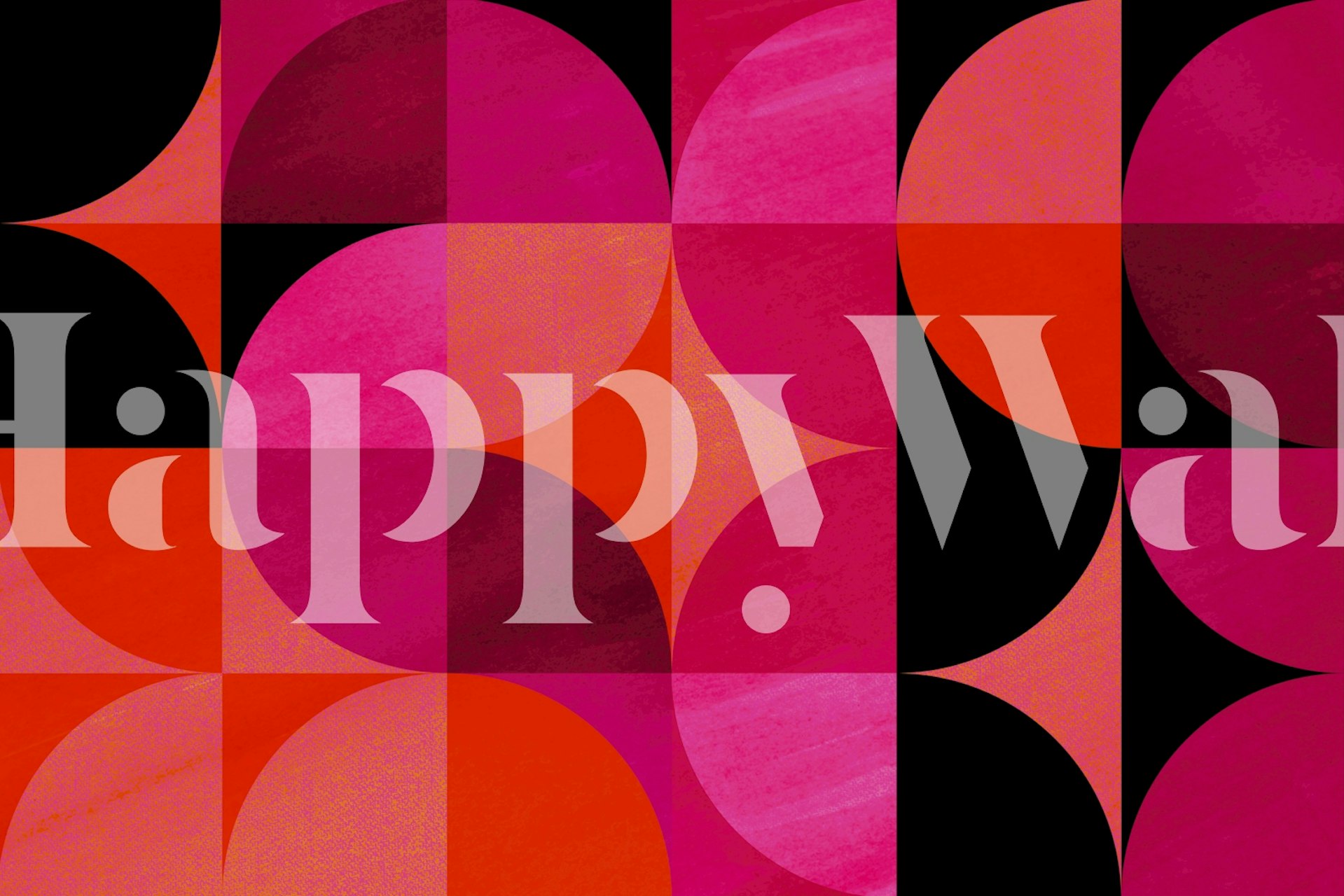 Τοίχος mural Pink California Mid-Century Geo με γεωμετρικά μοτίβα