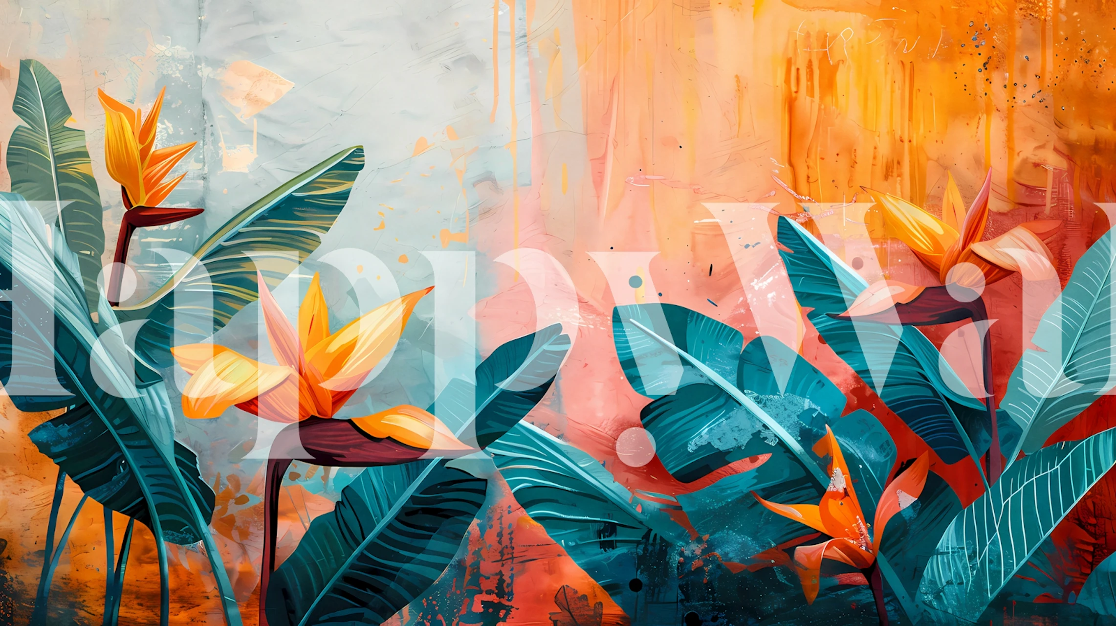 Tropical Garden 26 wallpaper in a room