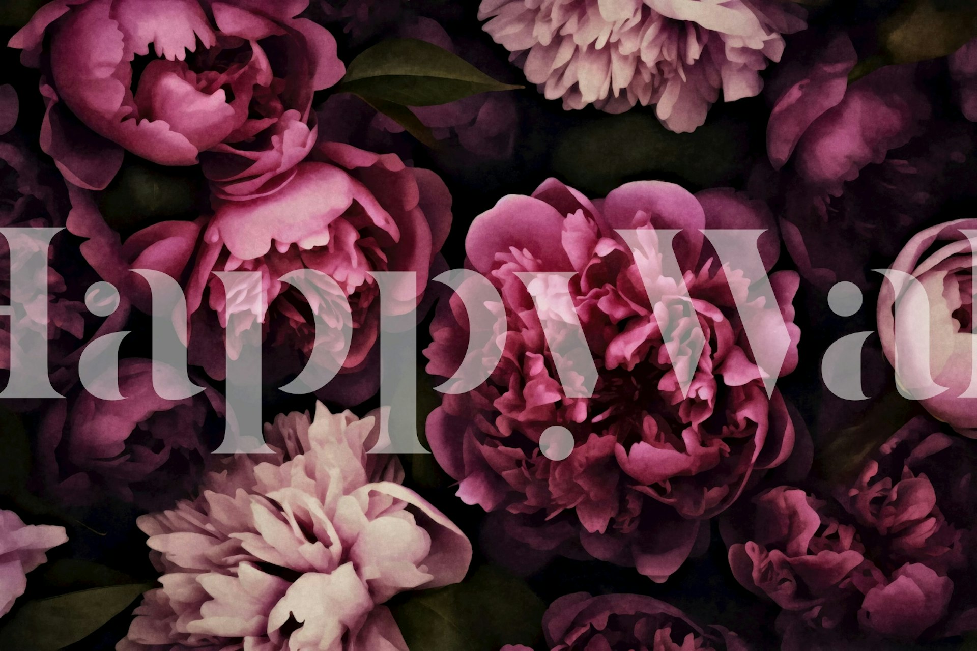 Tapeta Opulent Peonie Flowers w pokoju