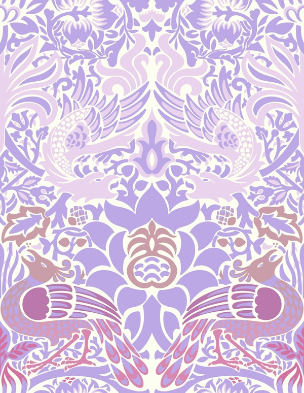 Victorian Peacock and Dragon pattern 6