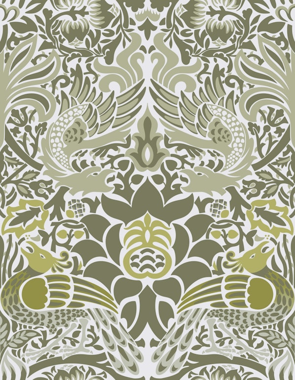 Victorian Peacock and Dragon pattern 8